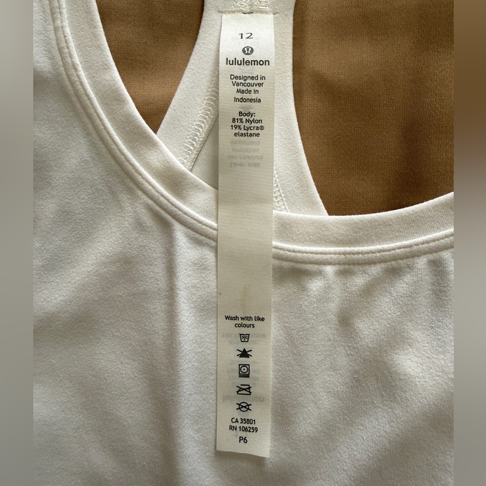 Lululemon 2 Tank Top Set Women's Racerback Soft White & Space Gray Size 12 - Picture 2 of 5